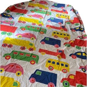 Dan River Marimekko Colorful Vehicle buses children’s twin flat sheet VTG 70’s